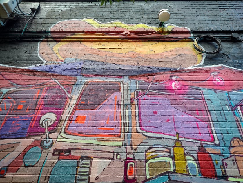 STREET ART MURAL BY PSOMAN FOR HALOS SOLO URBAN ART SHOW NEW YORK CLLCTV.NYC GALLERY